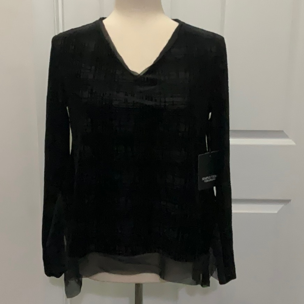 Simply Vera Vera Wang Abstract Velvet Top